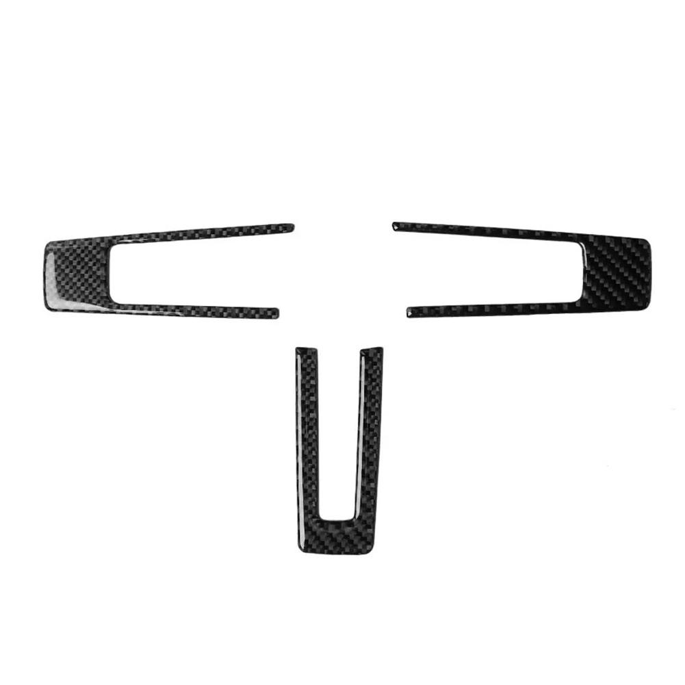 1set Car Carbon Fiber Steering Wheel Frame Trim Cover Sticker-Decals For Ford For Mustang 2009-2013 Interior Mouldings Accessori