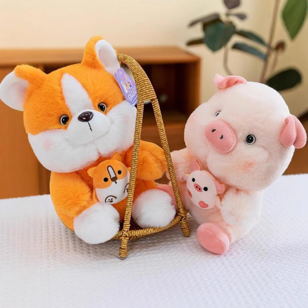 Animal Toy Plush Cartoon Fox Corgi Stuffed Doll Girl Children Gift Birthday