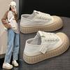 Xiaoxiangfeng Two Wear Little White Shoes Niche Original Canvas Shoes Women's Spring 2025 New Biscuit Shoes Thick Baseplate Shoes