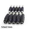 5.5mmx2.1mm DC Male Female To Male Female Pair  Power Socket Jack Plug Double End Connector Panel Mounting Jack Adapter CCTV