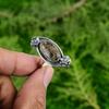 Natural Turritella Agate Statement Flower Adjustable Ring 925 Silver