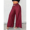 Women's Fashion Casual Solid Color Print High Waist Trousers Pants & Capris