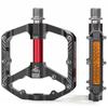 Bicycle Pedal Flat Pedal High Rotation Performance Sealed Bearing X 3 with Reflector Wide Road Bike Cross Bike MTB Mamachari Black Anti-Slip (KO-331)