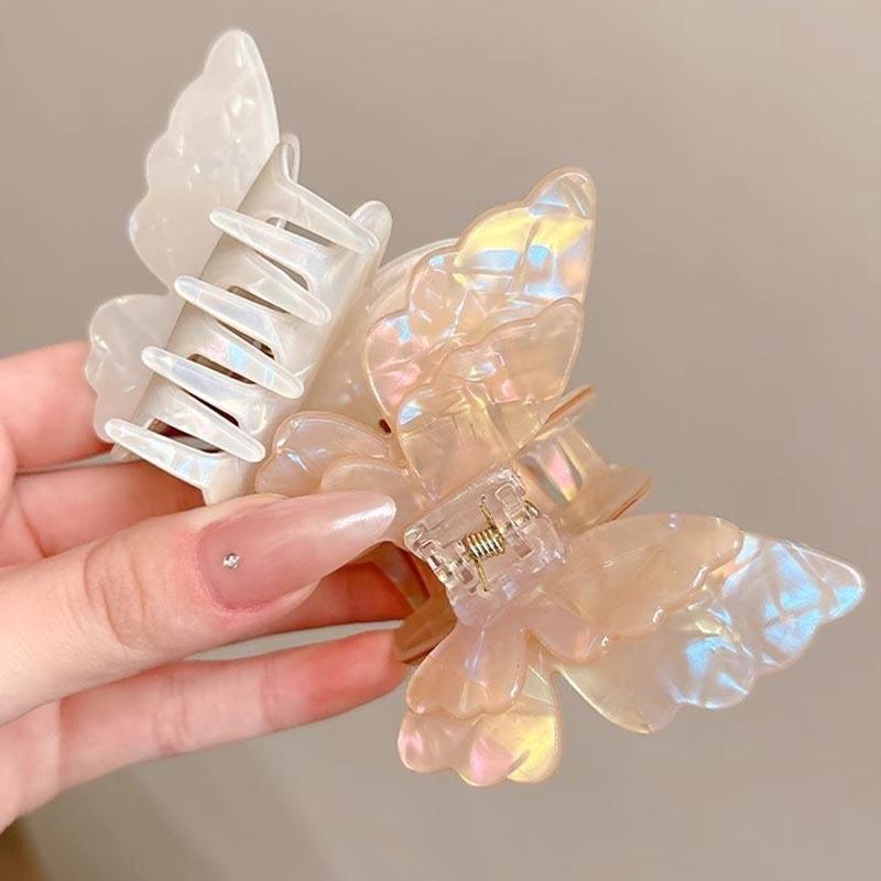 Сказочные красочные бабочки, заколки для волос, сладкие ацетатные заколки-крабы, заколки для волос, головные уборы для женщин и девочек, французские аксессуары для волос