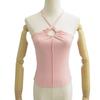Women's Sexy Tight Strapless Cross Ultra Short Love Circle Sleeveless Vest Top