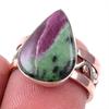 Ruby In Zoisite Handmade Lab-Created 925 Sterling Silver Two Tone Ring S.6 R9q38