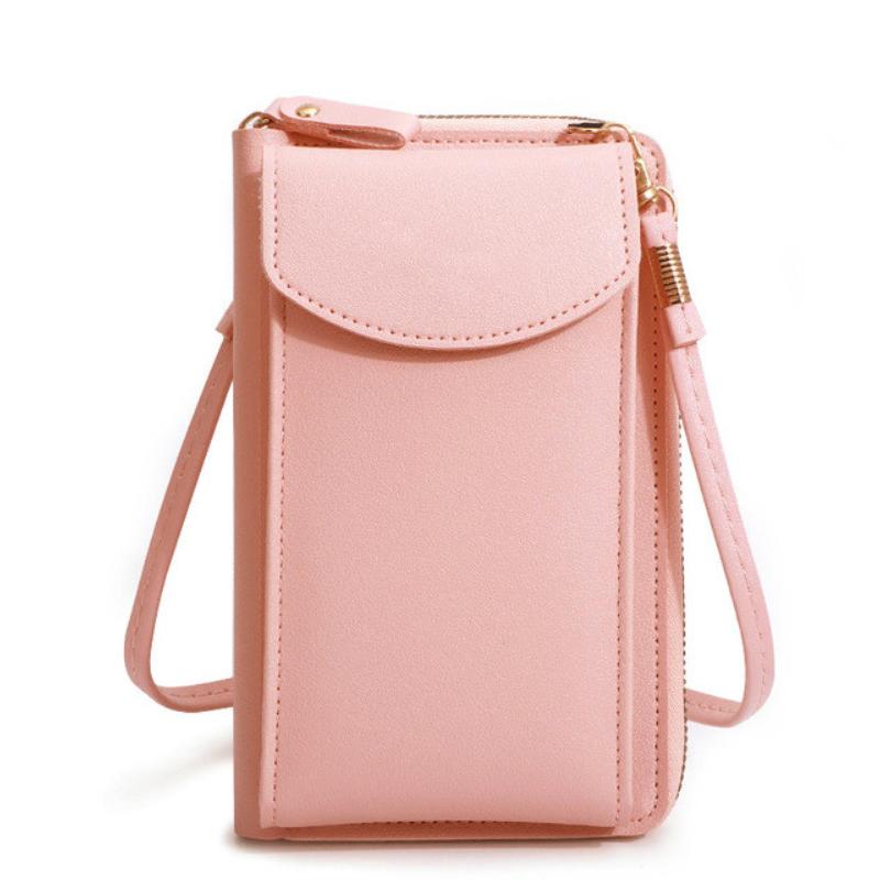 Women High Quality Cell Phone Pocket Fashion PU Leather Card Holders Small Crossbody Bag