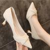 Women's High Heels New Spring and Autumn Fashion Pointed Toe Temperament Fairy Style Low Heel Shoes