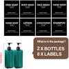 2pcs/set 500ml Square Empty Lotion Bottles with Labels Refillable Bottle Dispenser Containers Soap and Dish Soap Dispenser