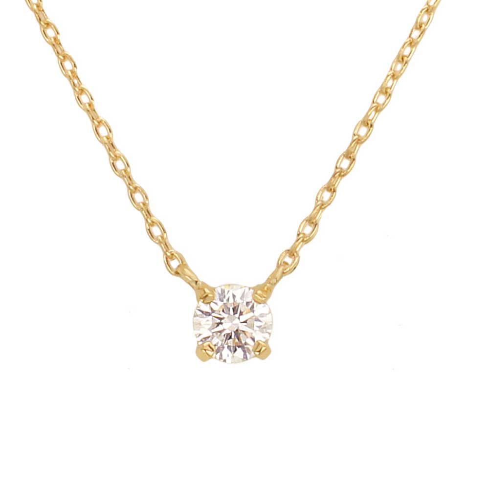 K18 Yellow Gold Necklace Diamond GPCWP21578 [Wisp] 0.10ct