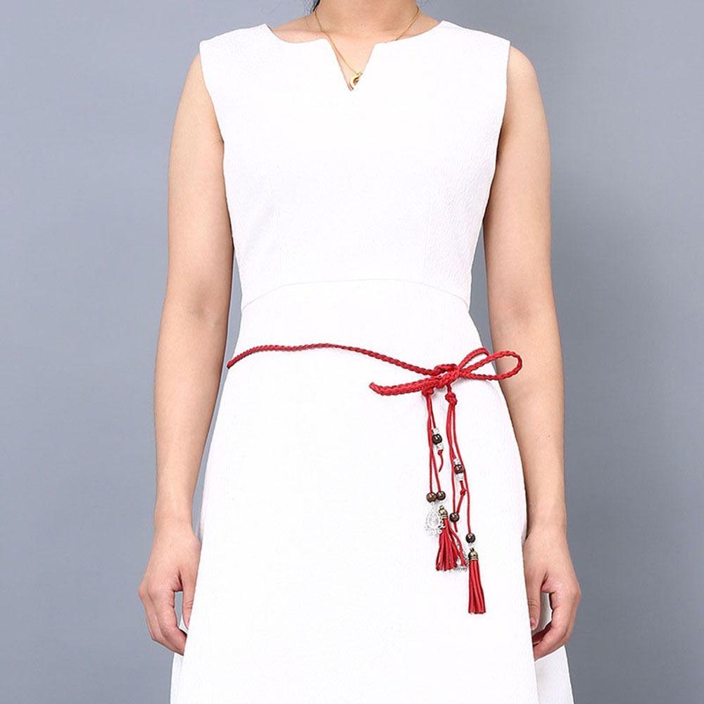 Style Waistband Knot Decorated Dress Accessories Tassles Belts Braided Belt Waist Chain Waist Rope