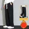 Straight Casual Pants Men Autumn and Winter Plus Velvet Loose Warm Sweatpants Sports Wide-leg Corduroy Trousers