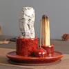 Palo Santo Holder 4-in-1 Ceramic Incense Holder Candle Holder with Ash Catcher Lotus Tray Incense Burner for Sticks Salvia Burning Meditation