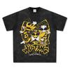 American Retro Washed T Shirt  Wu-tangs Printed High Street Short Sleeve T-shirt Washed To Make Old Cotton Tops Streetwear