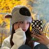 Lady Winter Hat Cartoon Lamb Head Shape Thick Fleece Ear Protection Dome Heat