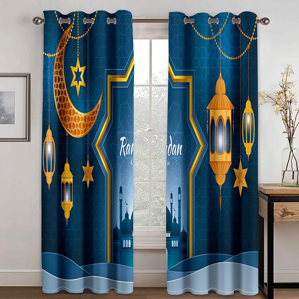 Muslim Ramadan Festival Window Curtains Living Room Home Decor Children's Bedroom Window Treatments Kitchen Drapes