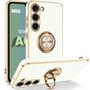 Case - BOOLING - for Samsung Galaxy A05s - White - Shockproof Protection - 360° Rotating Ring