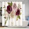 Роскошная акварельная цветочная шторка для душа, персонализированная монограмма с инициалами, настраиваемый декор для ванной комнаты, водонепроницаемая ткань с 3D-печатью