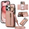 Crossbody Zipper Wallet Ring Card Holder Phone Case for IPhone 16 SE 16 15 14 13 12 11 Pro Max XS X XR 7 8 Plus Leather Cover