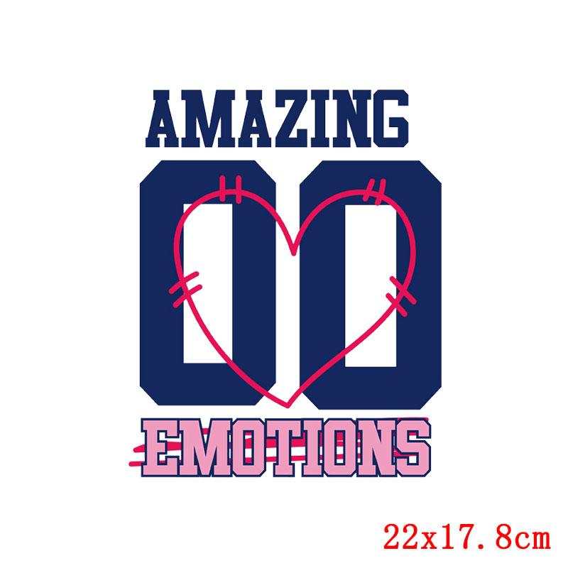 Fashion Patch Letters Thermo Patches On Clothes Flower Heart Thermal Applique For T-Shirt Sticker Iron On Transfer For Clothing