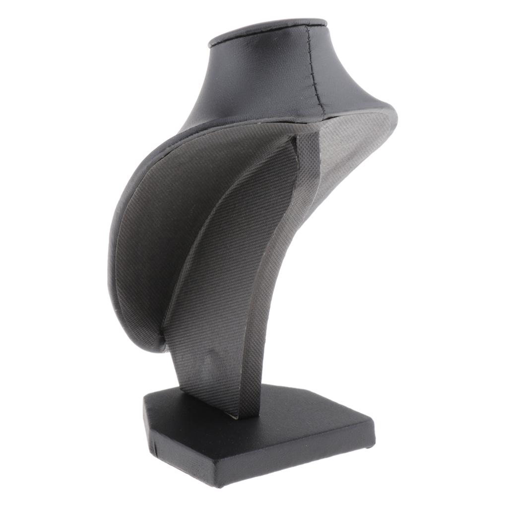 Velvet Necklace Bust Display Stands Pendant Chain Jewelry Rack Black