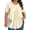 Women's Fashion Casual  Solid Color Round Neck Short Sleeve Top Womens Plus Size Tops