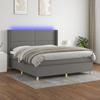 VidaXL Slat Bed Base with Mattress and LED, Upholstered Bed, Double Bed, Adult Bed for Interior Bedroom, 3138806