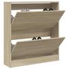 VidaXL Shoe Cabinet Sonoma Oak 80x21x87.5 Cm Engineered Wood 839919