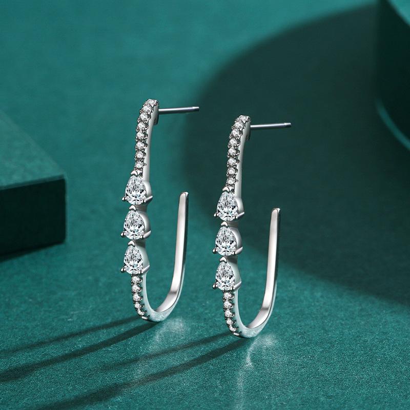 Tancise 925 Sterling Silver Zircon Earrings Drop Earrings For Women Wedding Party Gifts