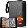 Card 9 900 Card 50 Card Waterproof and Card Binder with PVC Portable Trading Card Perfect for Storing Various Game Cards Black File, Pockets, Storage,