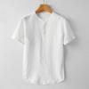 Chinese Style Men's Linen Short-sleeved Shirt Men's Summer Thin Casual Retro Cotton and Linen Pullover Small Stand-up Collar Shirt