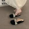 Muller Cool Slippers Wear Lazy One Pedal 2025 Spring and Summer New Mary Jane French Bag Head Half Slippers Women