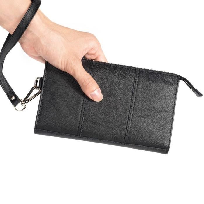Exclusif Etui Sac à Main en Cuir Véritable Nouveau Design pour Phicomm K390w > Noir