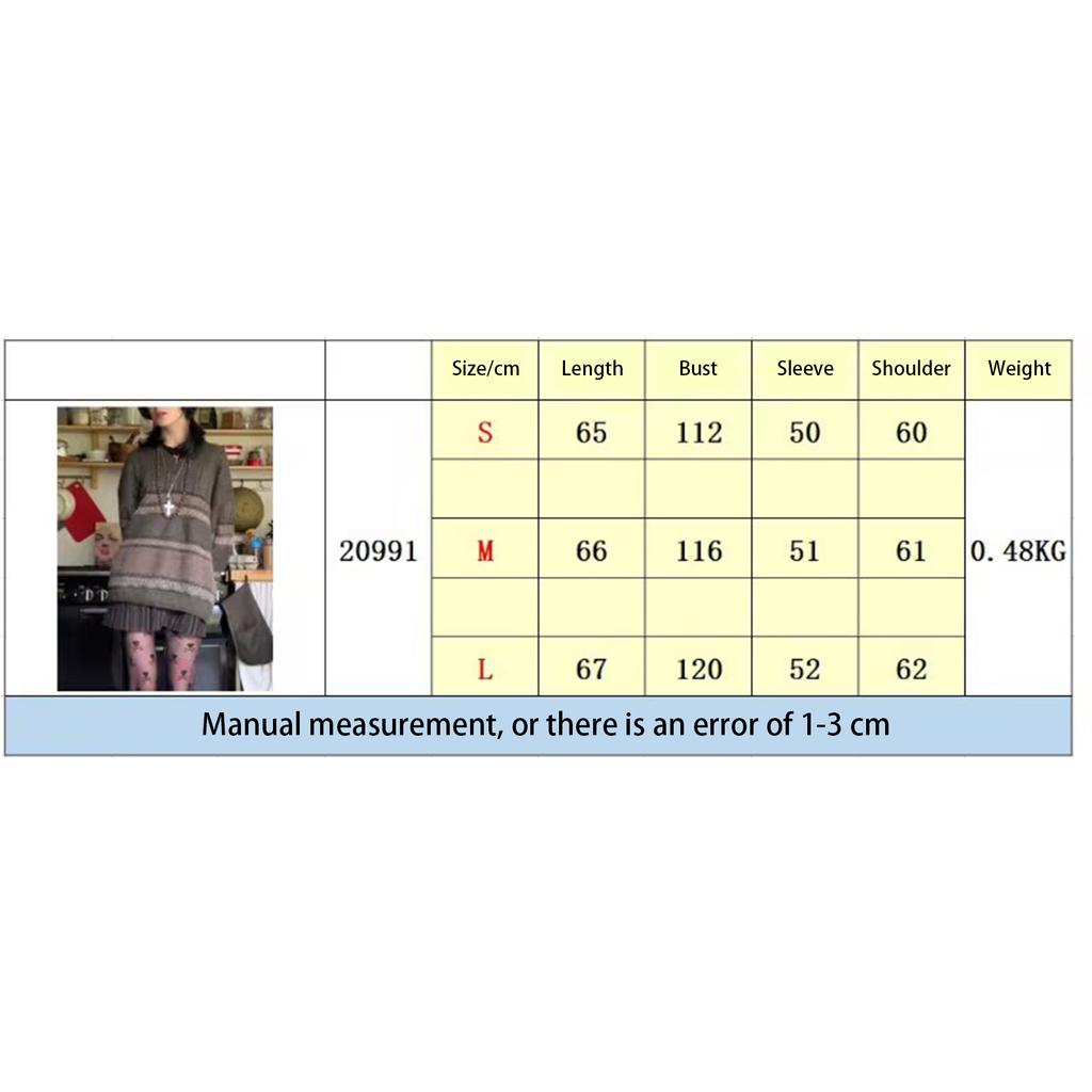 Women Fashion Wild Sweater Stripe Patchwork V-Neck Long Sleeve Oversized Knitted Tops Autumn Winter Casual Loose Pullovers