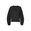 Solid Color Round Neck Long Sleeve Pullover Sweatshirt Women Sweatshirt Black A5NQQ-001