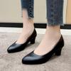 Fashion 2024 Spring Fall Stylish and Comfortable Mid-heel Pointed Toe Women's Single Shoes