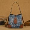 Retro Embossed Bucket Bag Large Capacity Handmade Women's Bag Versatile Shoulder Crossbody Bags