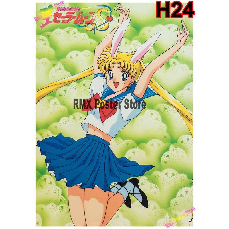 Classic Anime Sailor Moon Poster White Coated Paper Cartoon  Girl Poster Wall Stickers Home Room Bar Decoration Art Painting