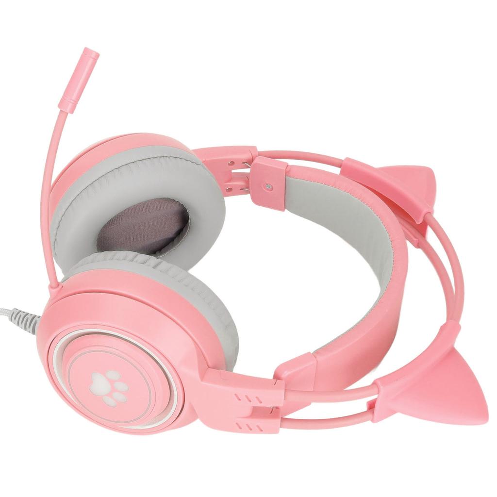 SYG25 Cat Ear Gaming Headset USB+3.5mm Plug Gaming Headphone Supports Volume Adjustment Microphone Mute