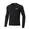 Li Ning Running Series Sports Casual Simple Solid Color Round Neck Pullover Long Sleeve T-Shirt Men Tops Black ATLU225-1
