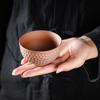2/PCS 90ml Coarse Pottery Handmade Stoneware Tea Cup Kung Fu Tea Set Tea Cup Small Single Cup Ancient Style Quiet Road Cup Bowl