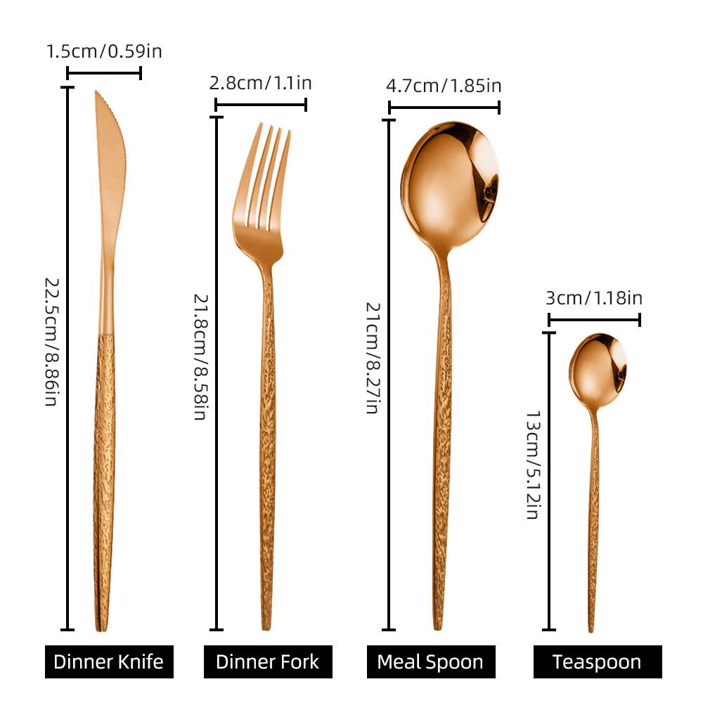 Набор столовых приборов из 24 предметов для 4 наборов столовых приборов из нержавеющей стали. Набор столовых приборов включает вилки, ножи.