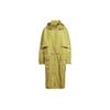 Logo Print Zipper Hooded Loose Long Sleeve Long Parka Women Outerwear Ginger-Yellow IN3622