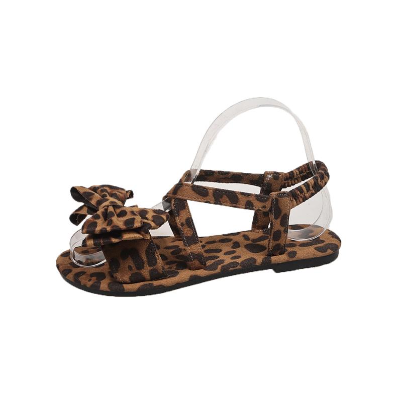 Fashion 2025 Hot Sale Open Toe Women's Sandals Summer Bow Tie Elastic Band Flat with Sandals for Plus Size Daily Beach Casual Shoes