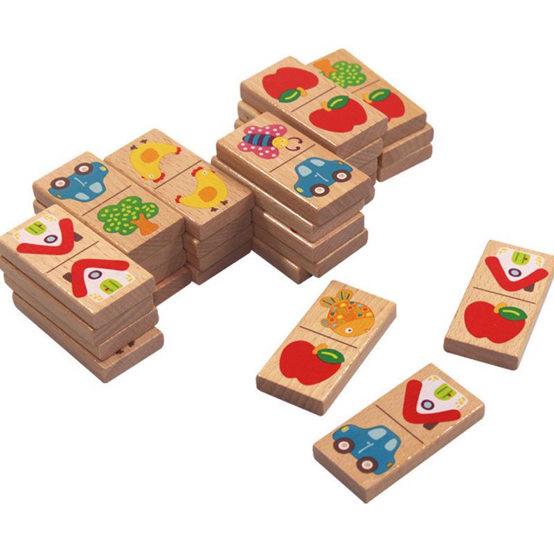 Children's Educational Wooden Idiom Domino Puzzle Set