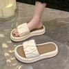 Slippers Women's Summer Wear 2025 New Fashion Thick-bottomed Muffin Sandals Internet Celebrity Super Fire Beach Folds