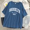 Женская футболка с буквенным принтом «Бруклин Нью-Йорк 1898», уличные дышащие топы, одежда больших размеров, удобная одежда с круглым вырезом и короткими рукавами