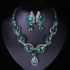 European and American Gemstone Jewelry Set: Fashion Bridal Necklace & Earrings for Women