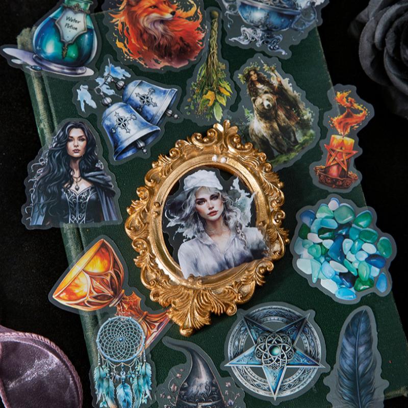 40 Sheets/pack Magic Witch Themed Stickers Creative Collage Decoration Scrapbook Photo Frame Gift Material Stickers