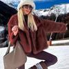 Winter Leopard Print Fur Jacket Imitation Mink Hair Large Lapel Women's Top Fluff Loose Short